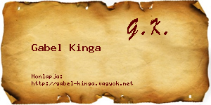 Gabel Kinga névjegykártya